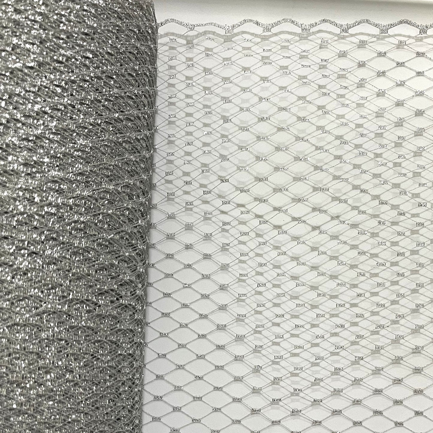 9" Metallic Silver Veiling