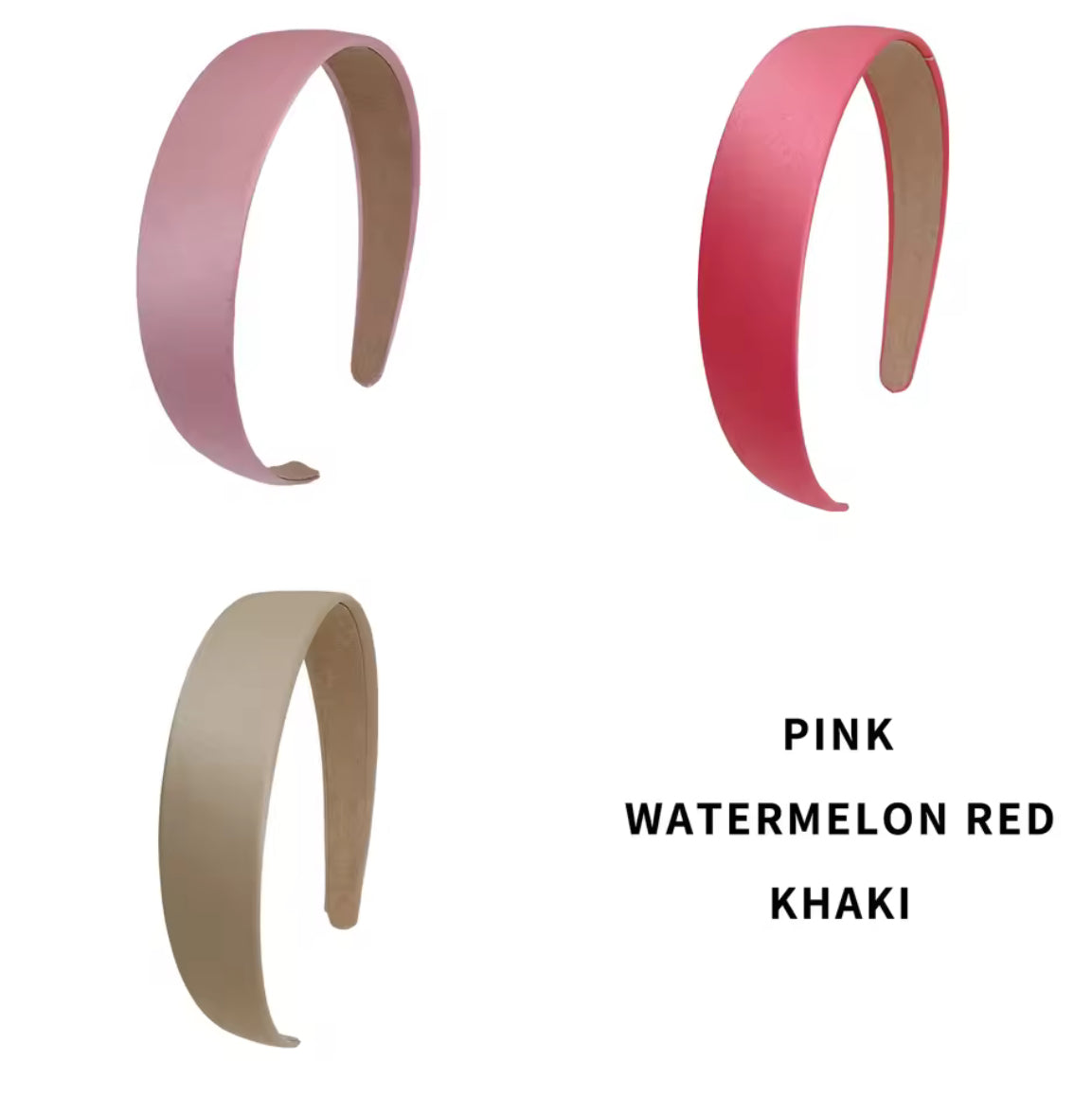 Satin Covered Wide Plastic Headbands - AU