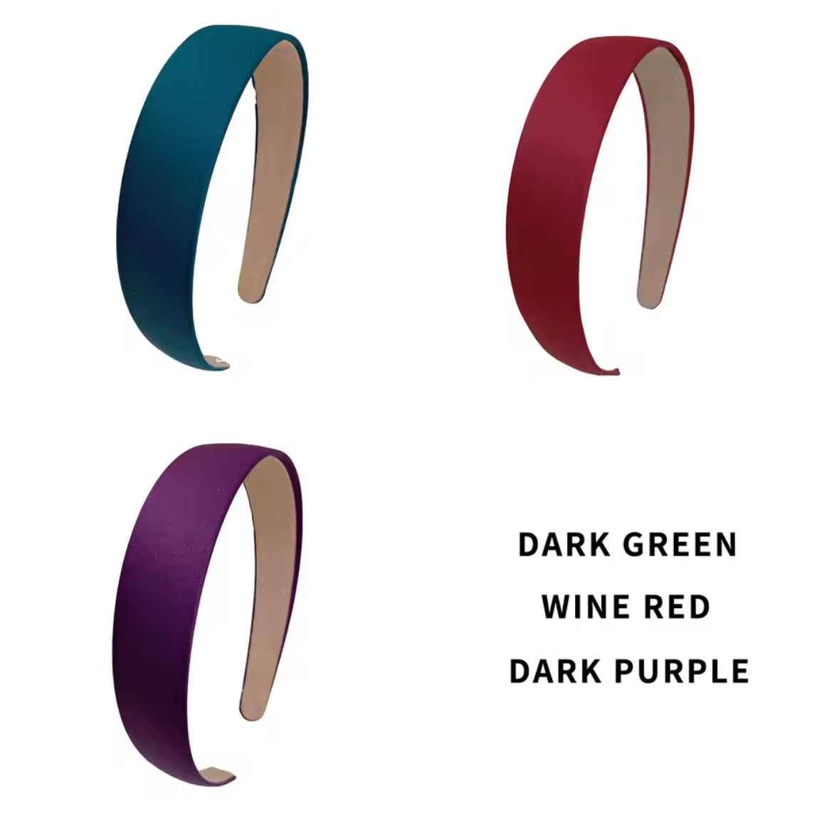 Satin Covered Wide Plastic Headbands - AU