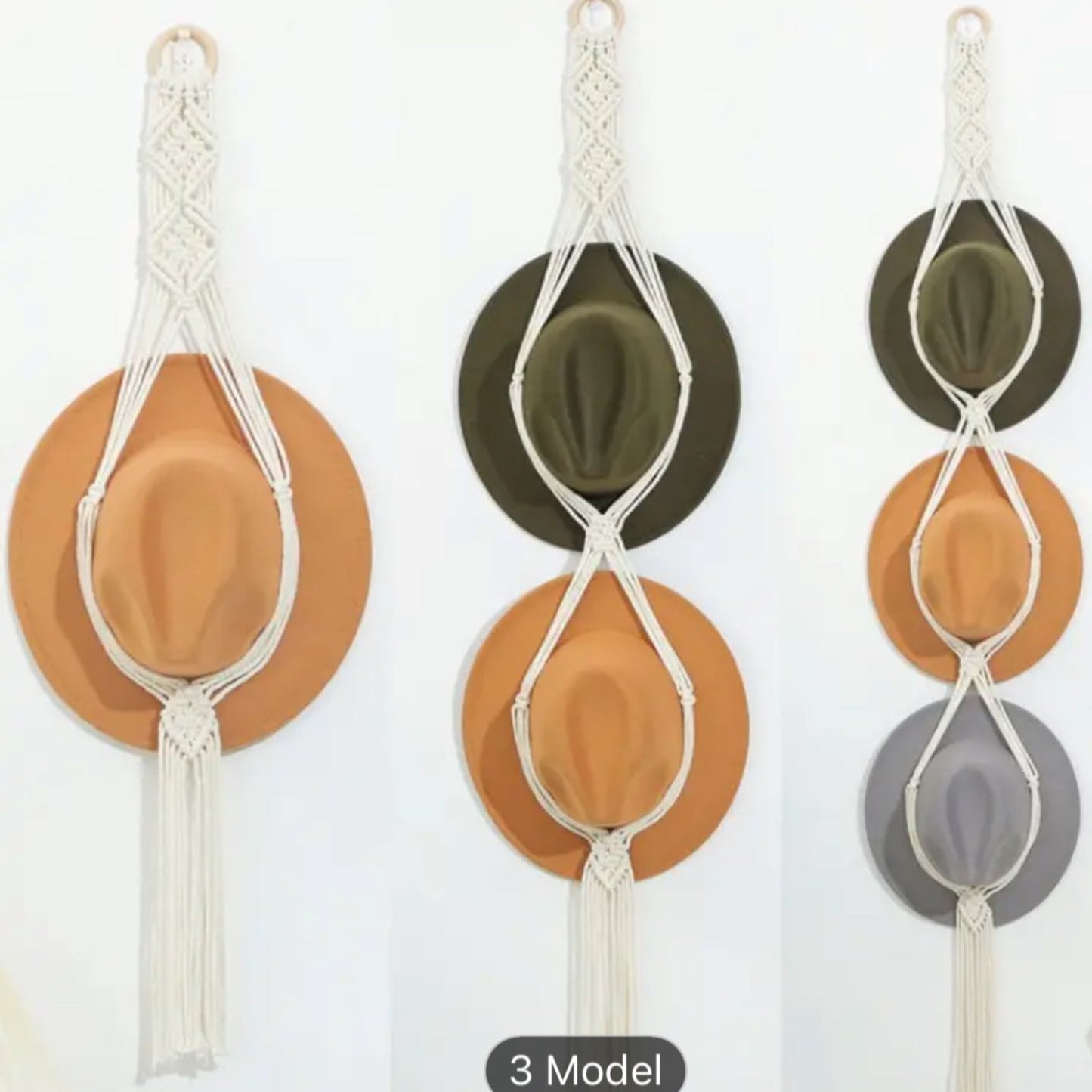 macrame hat hangers