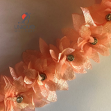 peach 3D diamond ribbon trims 