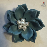 Acryllic Petal Flower Pearl Centre Grey