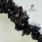 black 3D diamond ribbon trims 