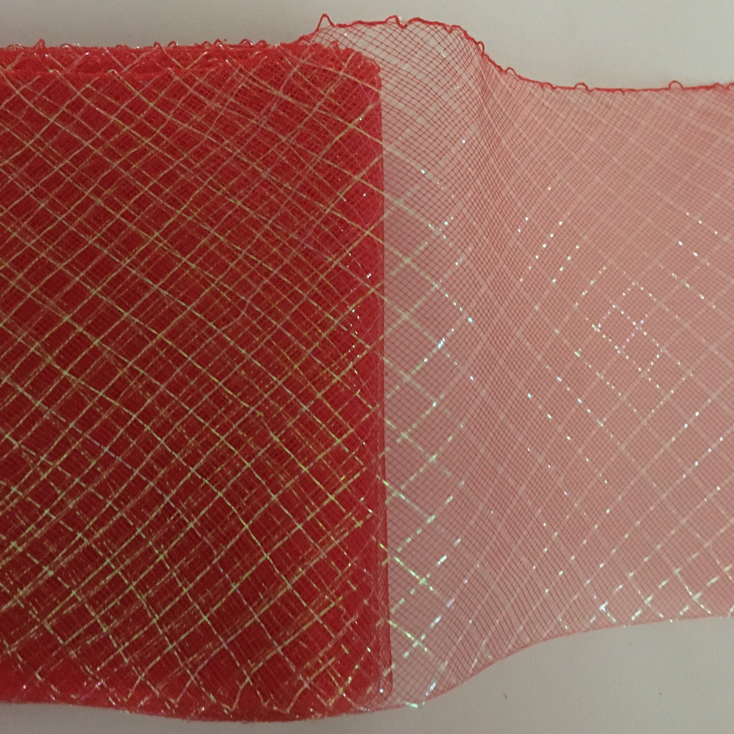 red 6" / 16cm Metallic Criss Cross Crinoline with Draw-String