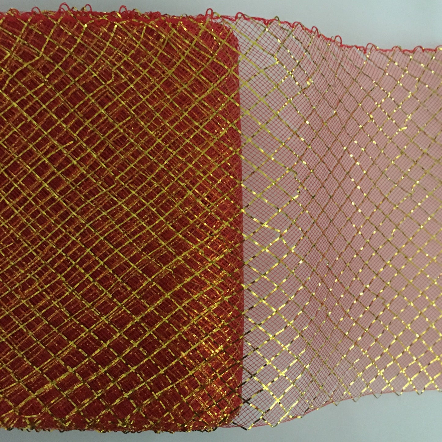 red & gold 6" / 16cm Metallic Criss Cross Crinoline with Draw-String