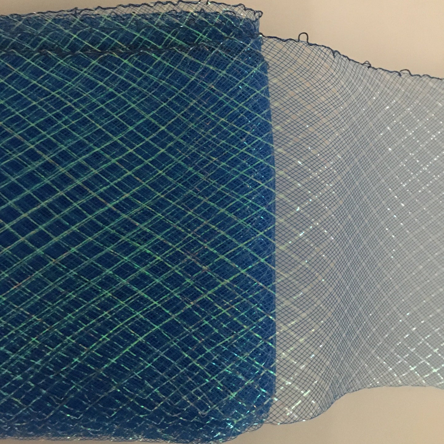 iridescent blue 6" / 16cm Metallic Criss Cross Crinoline with Draw-String