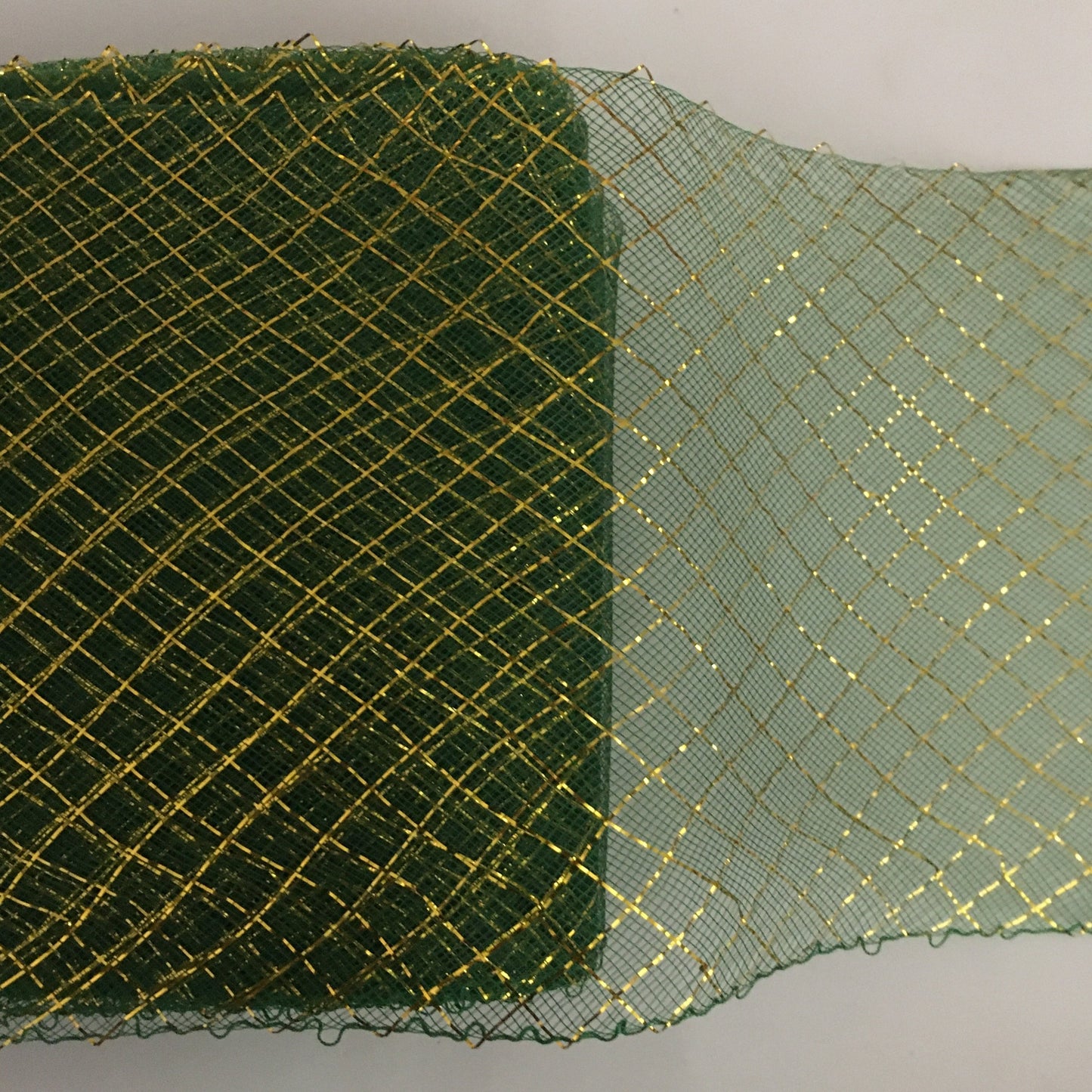 green 6" / 16cm Metallic Criss Cross Crinoline with Draw-String