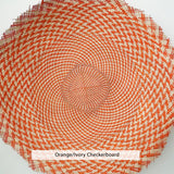 orange and ivory checkerboard buntal mat