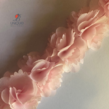 pink 3D Ruched ribbon trims 