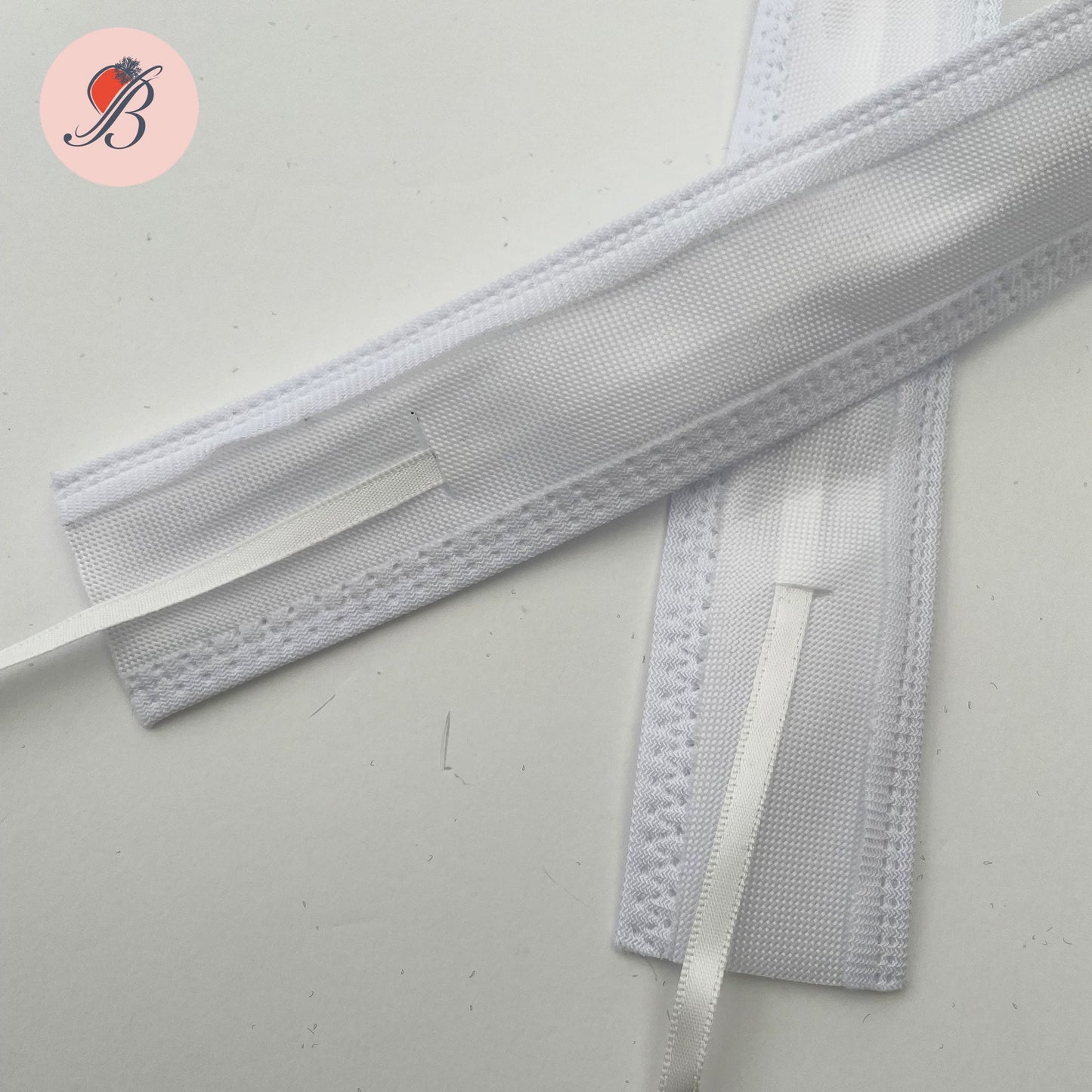 ends of white adjustable sweatbands