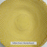 yellow and Ivory Checkerboard buntal mat