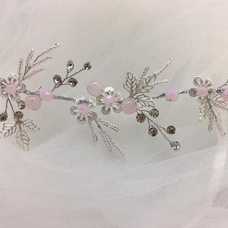 Abby - Blush Pink  Wedding Headpiece