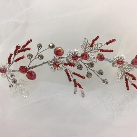 Abby - Red Wedding Headpiece