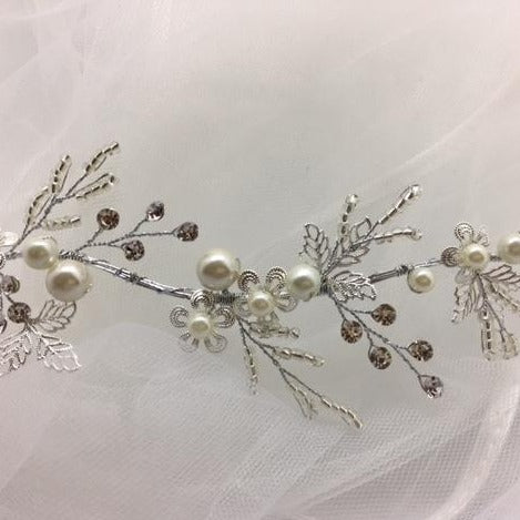 Abby -  White Wedding Headpiece