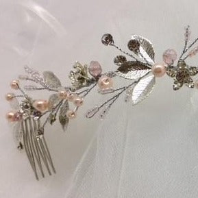 Abigail - Blush pink Small - Wedding Headpiece