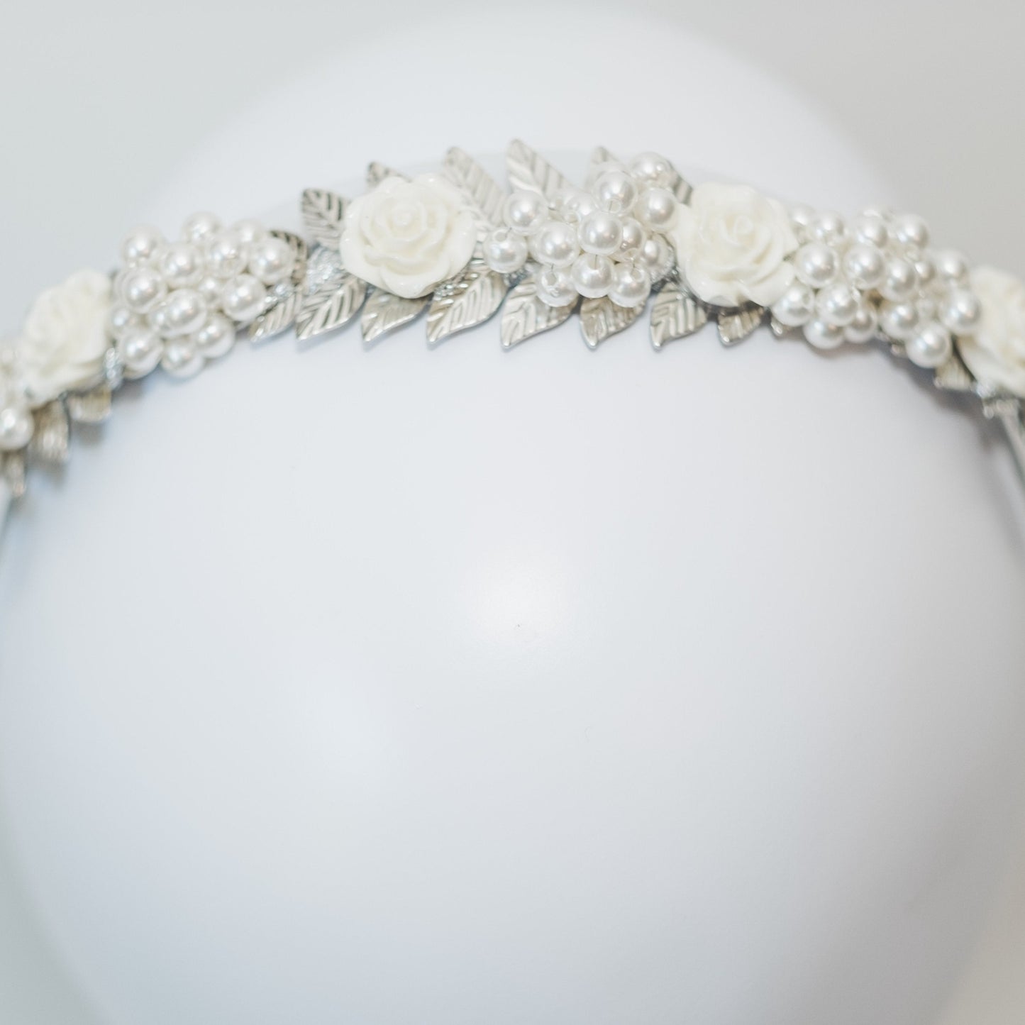 Ashleigh - silver wedding headpiece