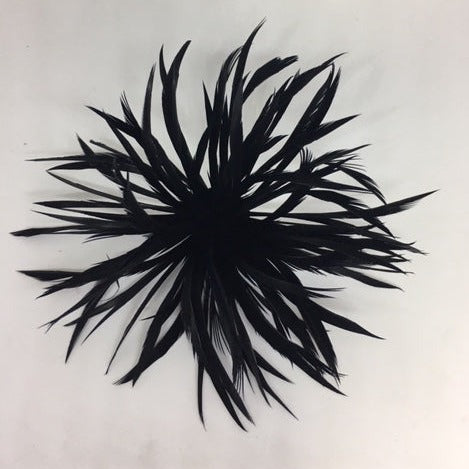 black Biot Feather Star Flower on Wire