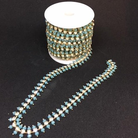 Bling Chain - blue topaz set in gold