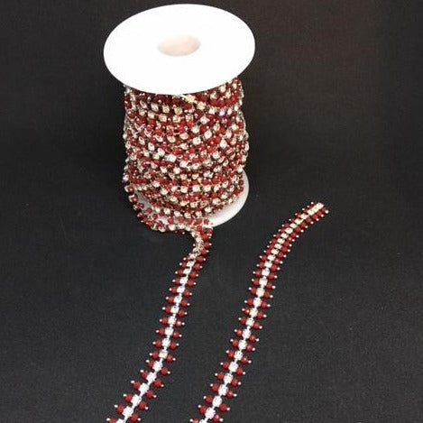 Bling Chain - dark red set in silver