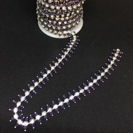 Bling Chain - purple set in silver