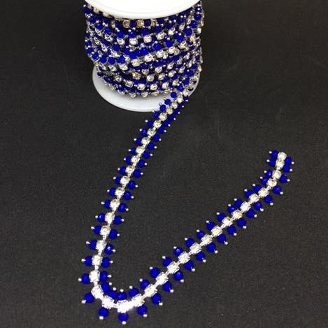 Bling Chain - royal blue set in silver