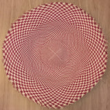 dark red cream checkerboard large patterned 23" buntal mat