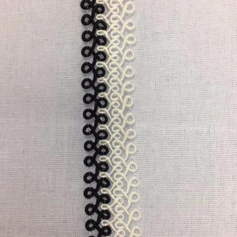 Braid Wrap-Around - black & white 2cm