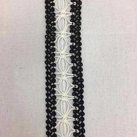 Braid Wrap-Around -black & white 3cm