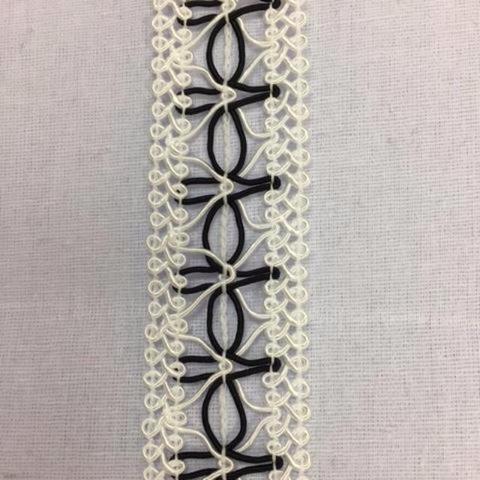Braid Wrap-Around - black & white 5,5 cm