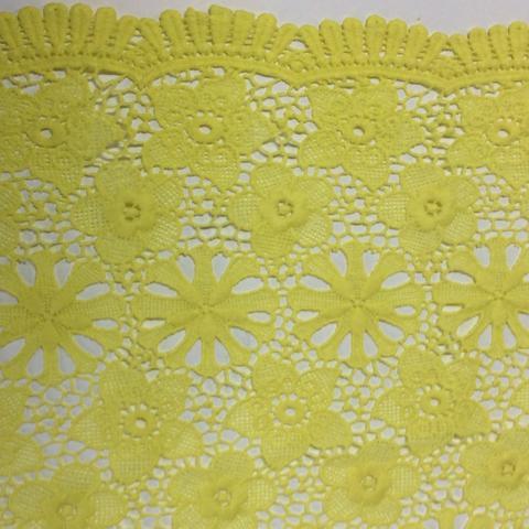 Yellow guipure lace fabric deals