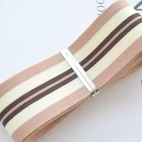 hat ribbon stripes & patterns coffee satin