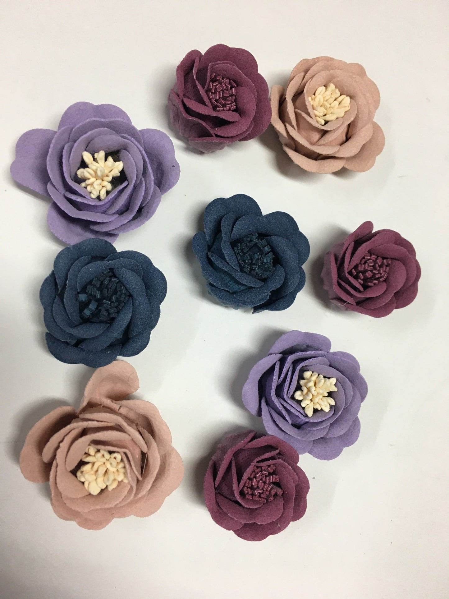 Faux Suede Leather Flowers - AU - B Unique Millinery