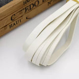 white  10mm Faux Leather Bias Tape 