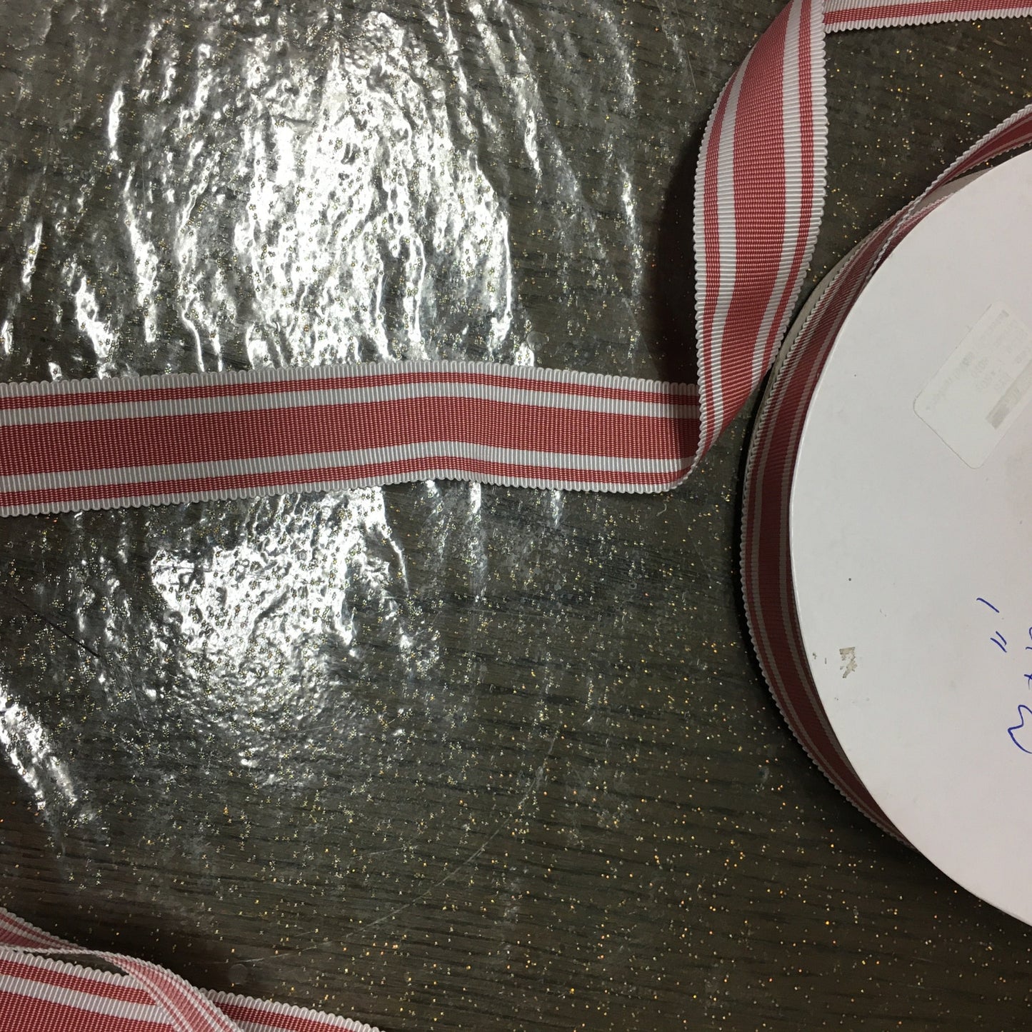hat ribbon stripes & patterns 1" red white
