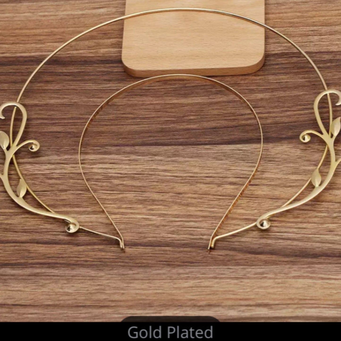 Metal Halo Headbands yellow gold large scrolls