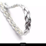 silver Braided/Plaited Leather Cord