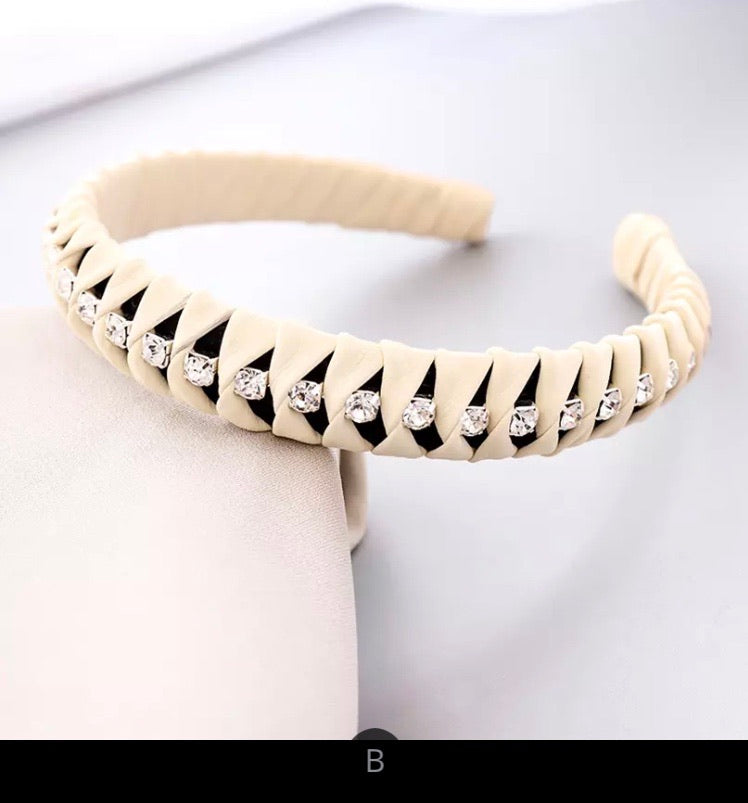 Faux Leather Wrapped Crystal Headbands - AU