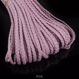 pink Braided/Plaited Leather Cord