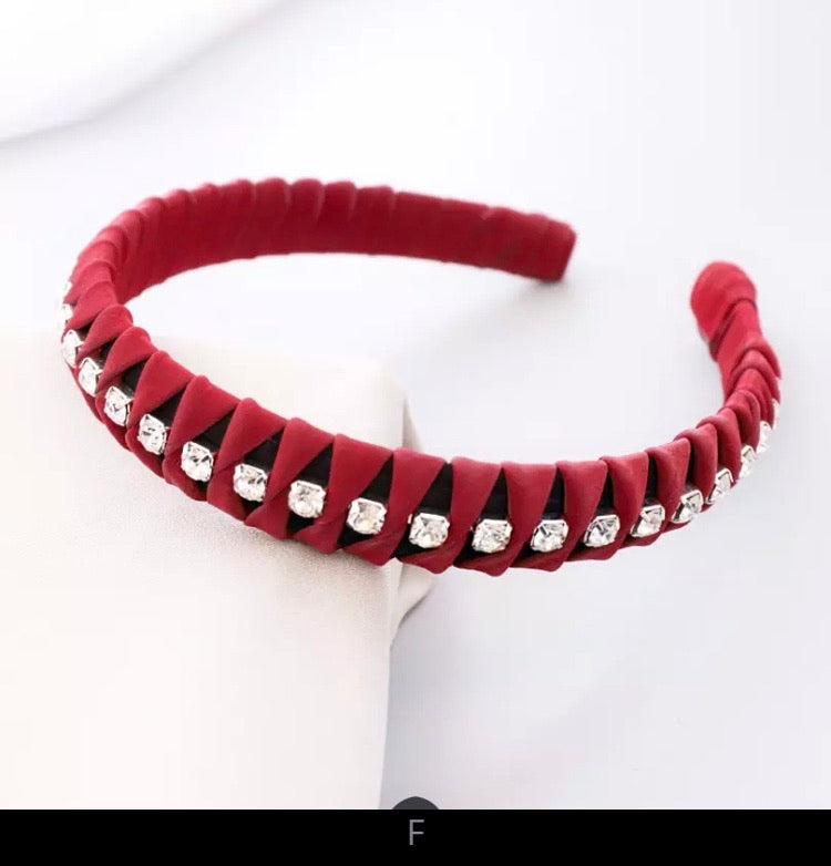 Faux Leather Wrapped Crystal Headbands - AU