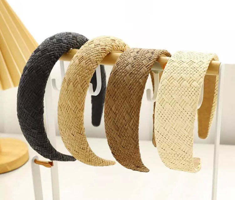 Raffia Straw Padded Headbands - AU