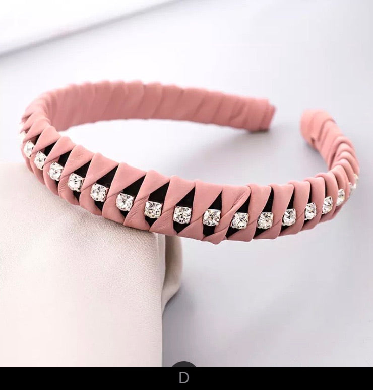 Faux Leather Wrapped Crystal Headbands - AU