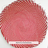 red/ivory checkerboard 20" buntal mat