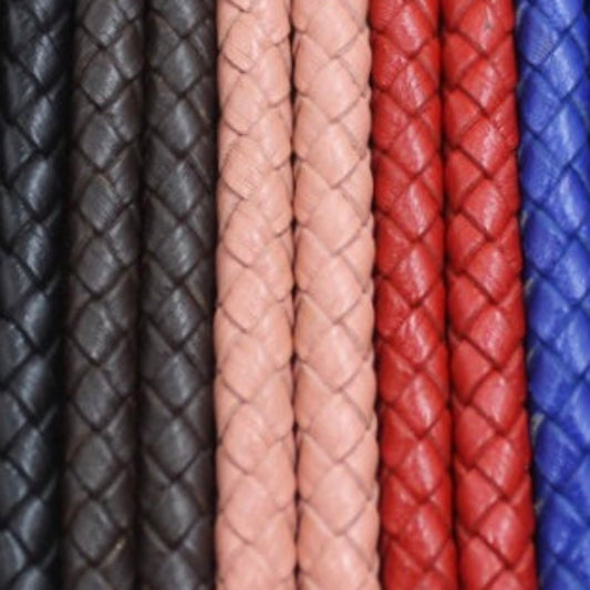 Braided leather cord round combo