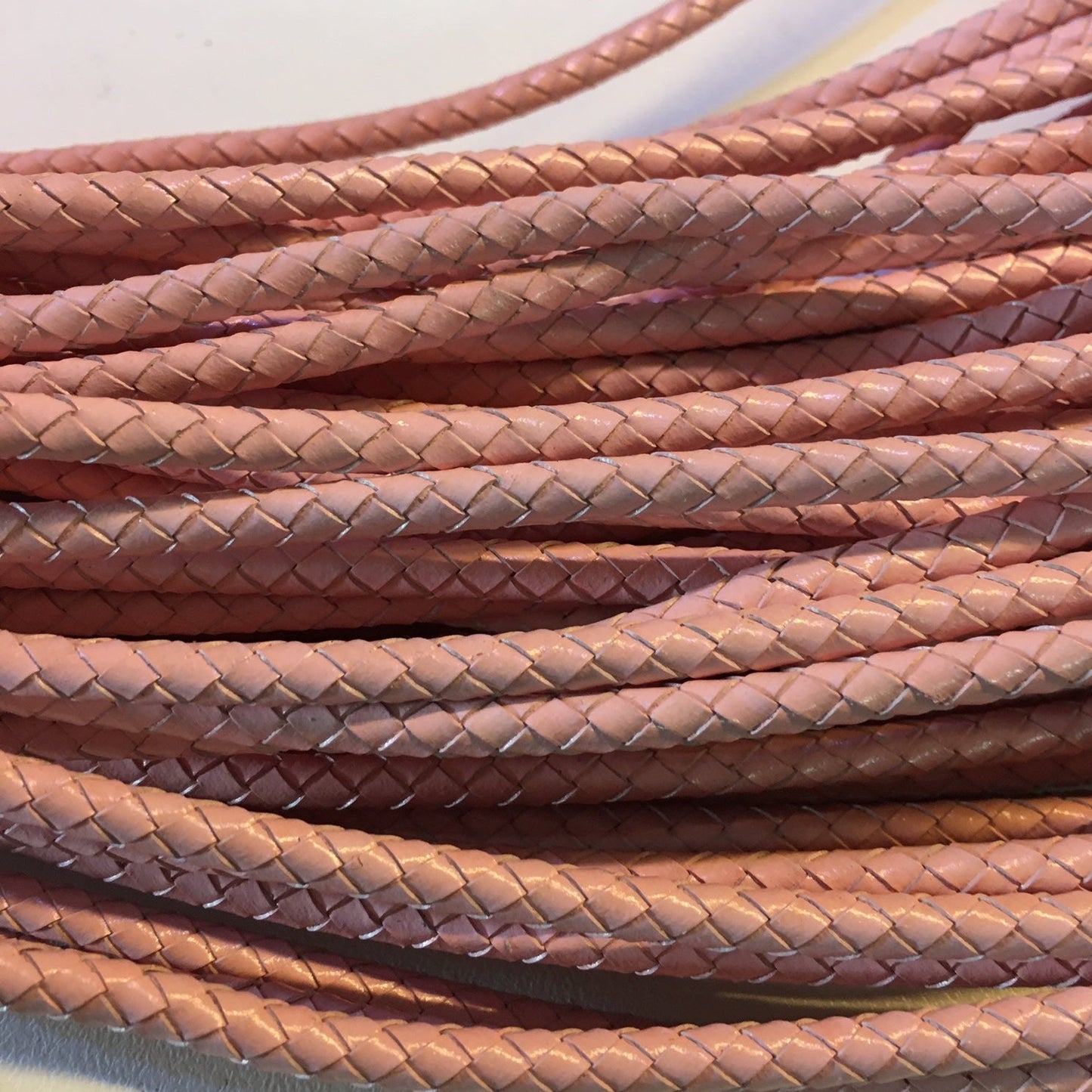 tan Braided leather cord round