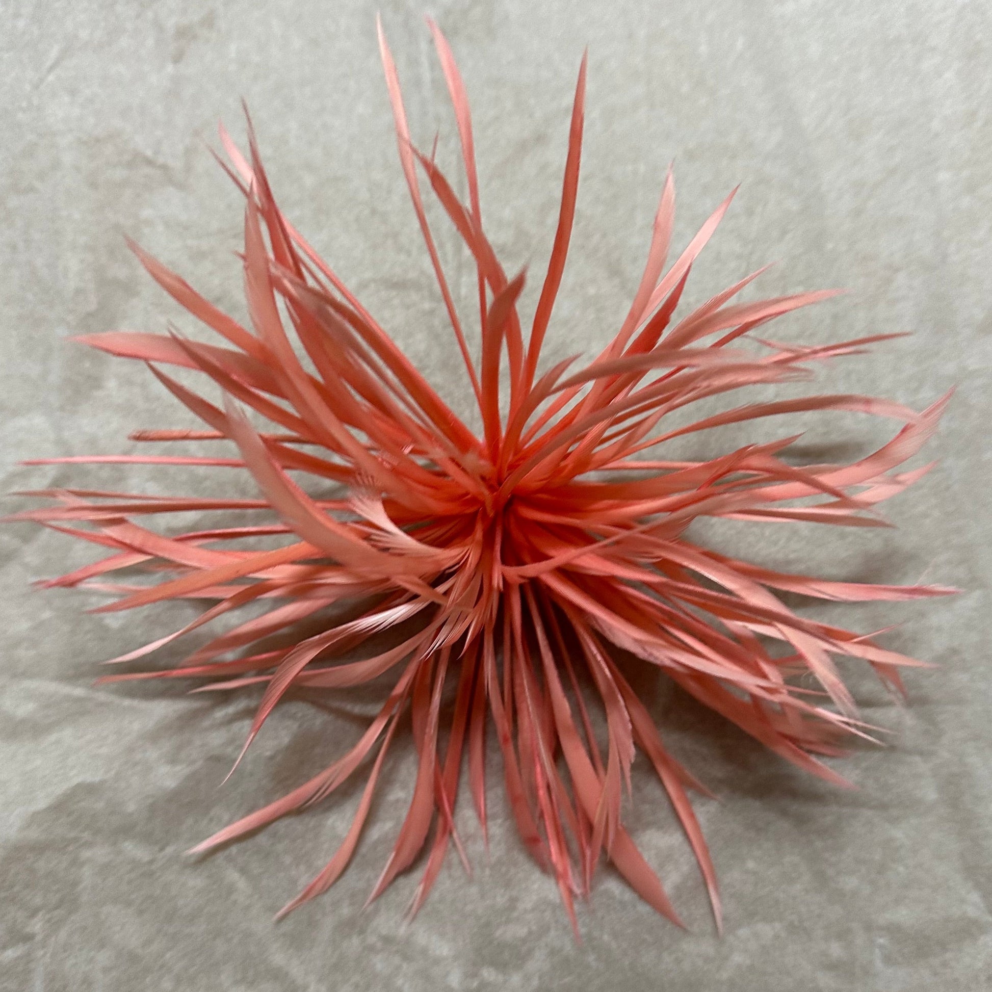 pink peach Biot Feather Star Flower on Wire