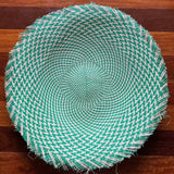 sea green / ivory checkerboard 20" buntal mat