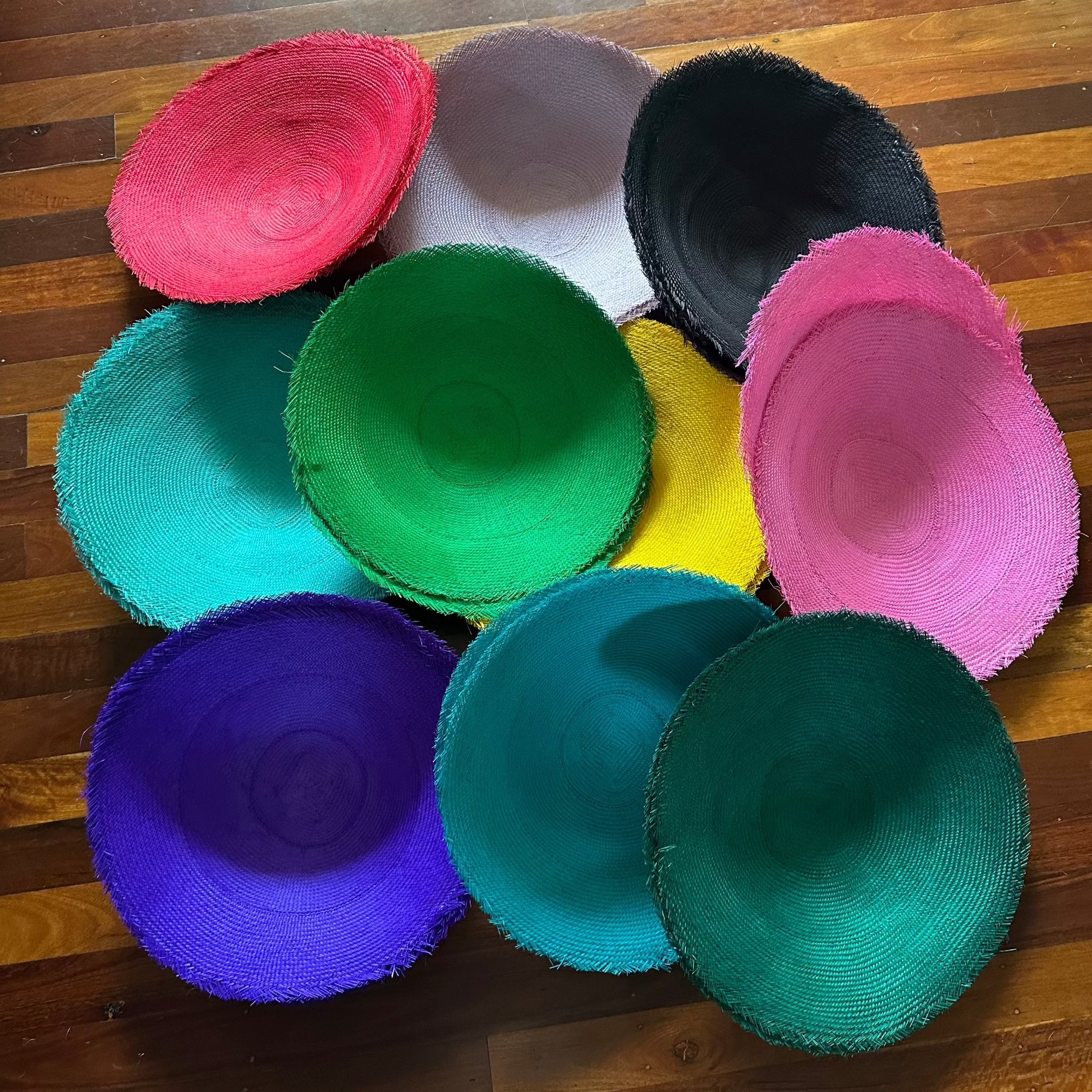 Buntal Mats Medium - Plain & Swirls [21"] - AU - B Unique Millinery