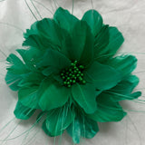 Feather Flower with Peacock Fringes (EF1097) jade