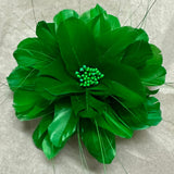 Feather Flower with Peacock Fringes (EF1097) green