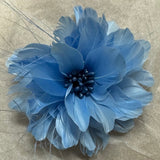 Feather Flower with Peacock Fringes (EF1097)  cornflour blue
